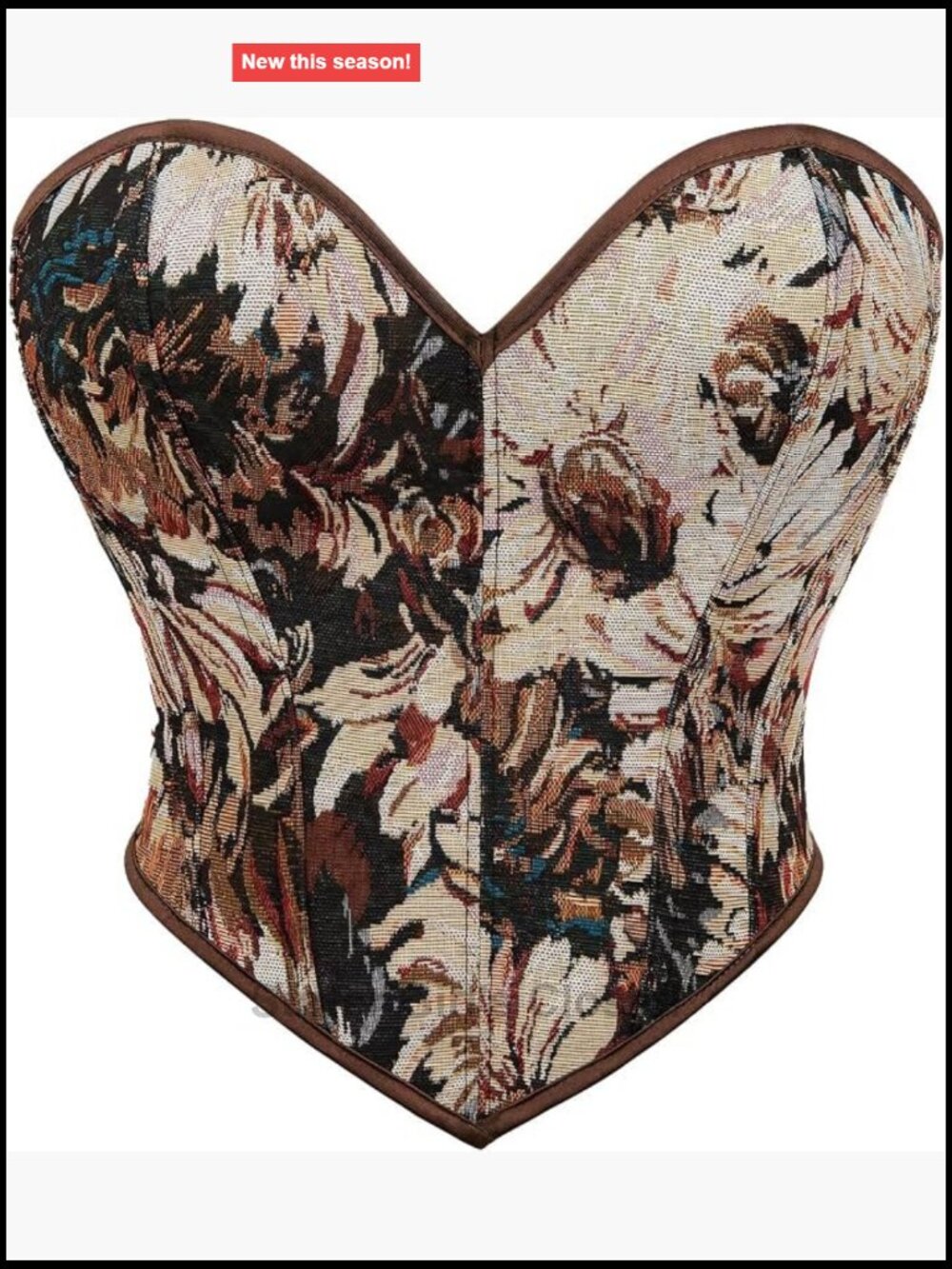 Renaissance Corset Top Women Strapless Floral Lace Up Bustier Overbust Shapewear